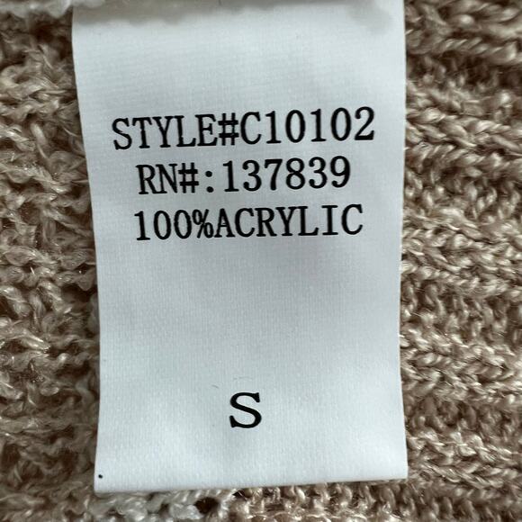 Dreamers‎ Long Sleeve Brown Cream V Neck Sweater Size Small - Picture 7 of 7